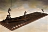Bow To The King - Jumping Tarpon and Flat Boat Bronze Sculpture - Edition Limited to 25