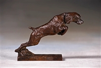 Cleared For Takeoff Leaping Boykin Mini Bronze Sculpture