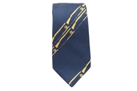 Necktie - Blue with Print Pattern of Over & Under Shotguns and Fly Rods