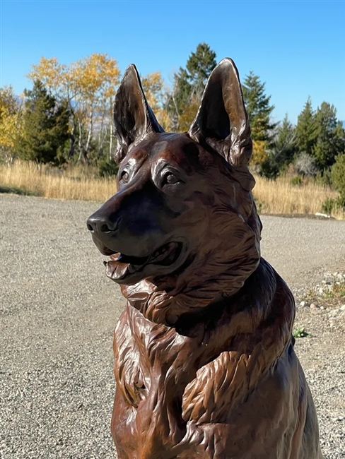 Loyalty, Life Size -  German Shepherd Bronze Sculpture - Edition Limited to 12