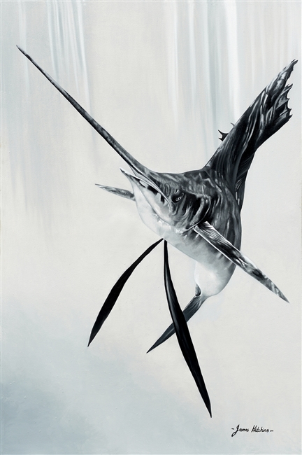 Lone Wolf - Sailfish - Oil on Canvas Original by James Hitchins