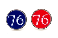 Sterling silver cufflinks with engraved "76"