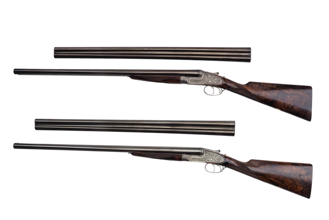 James Purdey & Sons 12 Gauge Pair Side-by-Side Shotguns with Extra Barrel Sets