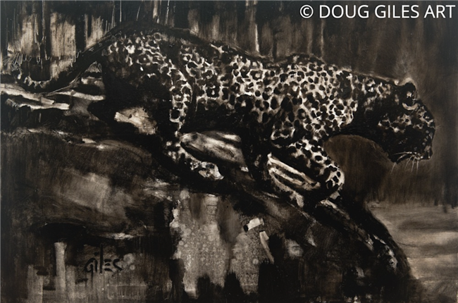 Raw Africa - Leopard - Oil On Canvas Original by Doug Giles