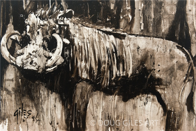 Raw Africa - Warthog  -  Oil On Canvas Original by Doug Giles