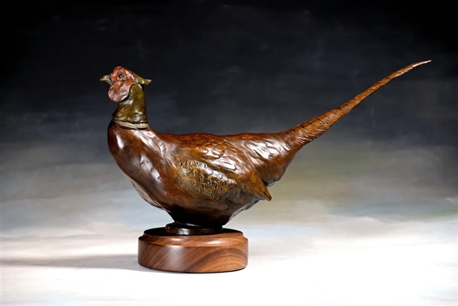 Spring Rooster - Rooster Pheasant Bronze Sculpture