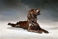 Spaniel Sprawl Medium - Stretchy Boykin Spaniel Bronze Sculpture