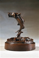 Tarpon - Leaping Tarpon On Base Bronze Sculpture