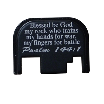 Psalm 144:1 on a Glock back plate