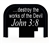 John 3:8 destroy the works of the devil slide back plate for Glock