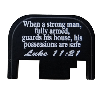 Luke 11:21 back plate for Glock