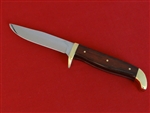 Dyamond Cocobolo Skinner Knife with brass and sheath
