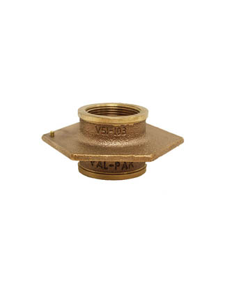 Val-Pak 1.5" NPT No Leak Flange Fitting w/ Bonding Screw Tapered x Straight Bronze V51-103