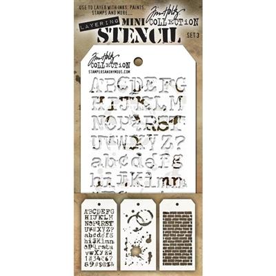 Tim Holtz Mini Stencil Collection - Set 3