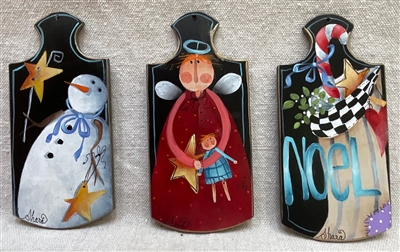 Noel, Angel, & Snowman Ornaments