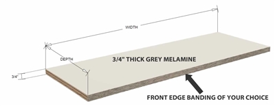 Replacement Adjustable Shelf (3/4" grey melamine plywood)