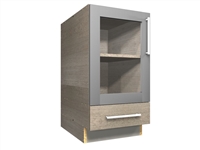 1 GLASS door 1 drawer base cabinet (drawer on bottom)