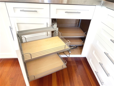 1 door 1 drawer "MAGIC CORNER" corner base cabinet (pulls open to the left, BLIND on right side)
