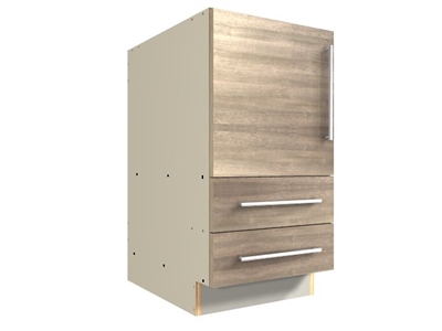 1 door 2 drawer base cabinet (drawers on bottom)