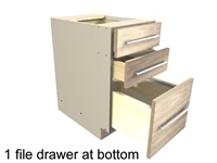 File drawer base cabinet (1 file drawer at bottom, two small drawers above)