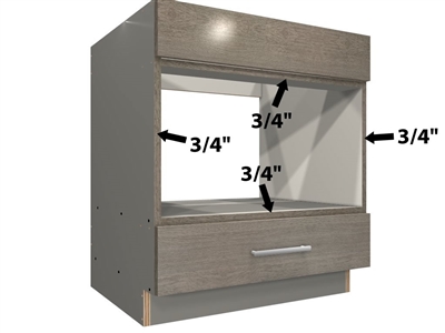 Base appliance case with tip out front, appliance opening, and bottom drawer