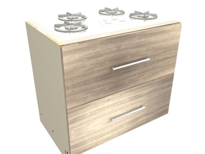 2 drawer cooktop base cabinet