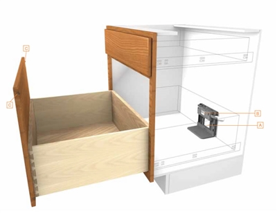 Blum Servo Drive (allows bottom drawer to be opened automatically)