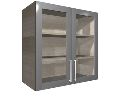 2 glass door wall closet cabinet (TEXTURED INTERIOR)