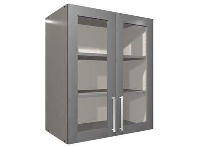 2 glass door wall closet cabinet (GREY INTERIOR)