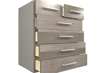 6 drawer split top closet cabinet (five rows, split top row)