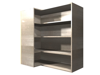 90 degree CORNER adjustable shelf wall cabinet (LEFT side return)