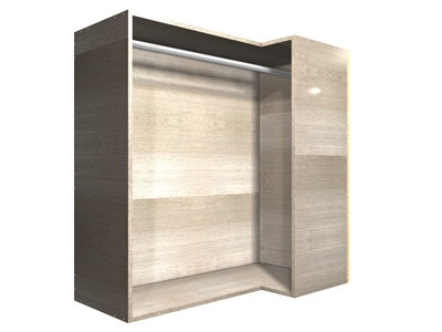 90 degree CORNER hanging rod wall cabinet (RIGHT side return)