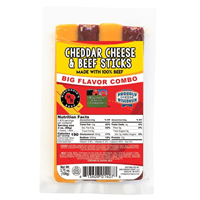 3.75 oz. Processed Cheddar Cheese & Beef Sticks