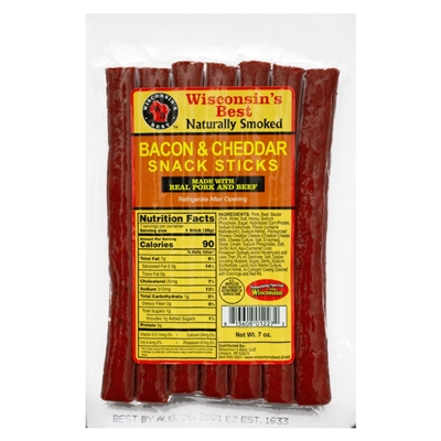 Bacon Snack Sticks Sausage Stick Value Pack 7oz.