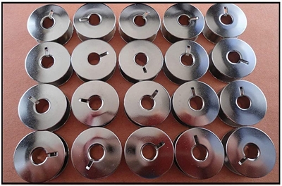20 Metal Bobbins L-size With Winder Slot