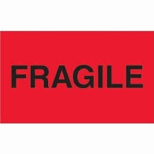 LABELS, 3" x 5", FRAGILE, 500/RL