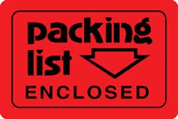 LABELS, 2" x 3", PACKING LIST ENCLOSED, 500/ROLL