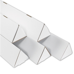 TUBE, MAILING, TRIANGLE, 2"x24.25" WHITE CORRUGATED 200#/ECT-32-B, 50/CASE