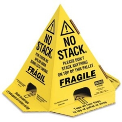 No Stack Pallet Cones 8 x 8 x 10 Yellow/Black Tri-Lingual : English, Spanish & French, 50/case