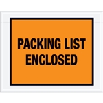 7" x 5 1/2" Orange "Packing List Enclosed" Envelopes 1000/Case