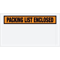 5 1/2" x 10" Orange "Packing List Enclosed" Envelopes 1000/Case