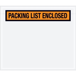 6 1/2" x 5" Orange "Packing List Enclosed" Envelopes 1000/Case