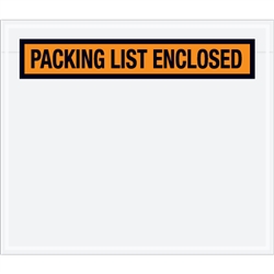 7" x 6" Orange "Packing List Enclosed" Envelopes 1000/Case
