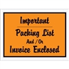 4 1/2" x 6" Orange "Important Packing List And/Or Invoice Enclosed" Envelopes 1000/Case