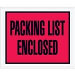 4 1/2" x 5 1/2" Red "Packing List Enclosed" Envelopes 1000/Case