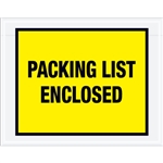 7" x 5 1/2" Yellow "Packing List Enclosed" Envelopes 1000/Case