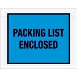 7" x 5 1/2" Blue "Packing List Enclosed" Envelopes 1000/Case