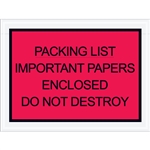 4 1/2" x 6" Red "Important Papers Enclosed" Envelopes 1000/Case