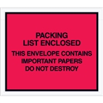 7" x 6" Red "Important Papers Enclosed" Envelopes 1000/Case