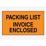 4 1/2" x 5 1/2" Orange "Packing List/Invoice Enclosed" Envelopes 1000/Case